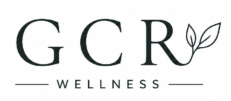 logo for gcr wellness. with a shoot growing out of the r